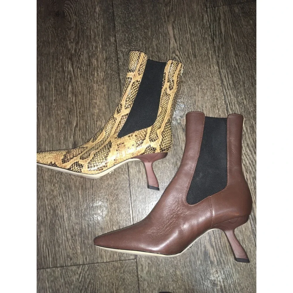 NEW Sam Edelman Women’s Size 6.5 Snake Leather Sammie Two Tone Booties